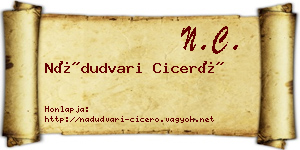 Nádudvari Ciceró névjegykártya